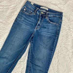 High Waist Skinny Jeans Mid Wash Denim